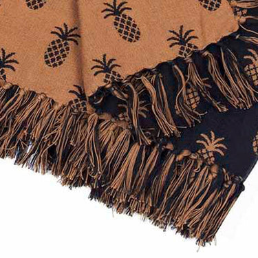 Black Mocha Pineapple Jacquard Afghan AF114011 - The Fox Decor